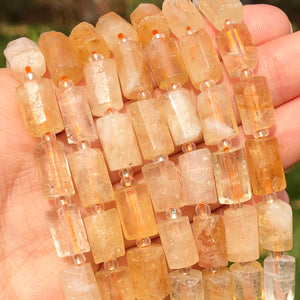Faceted Yellow Citrine Cylinder Spacer Beads for DIY Jewelry Making