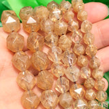 Faceted Yellow Citrine Loose Spacer Beads for Jewelry Making 15'' 6 8 10mm