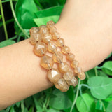 Faceted Yellow Citrine Loose Spacer Beads for Jewelry Making 15'' 6 8 10mm