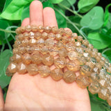 Faceted Yellow Citrine Loose Spacer Beads for Jewelry Making 15'' 6 8 10mm