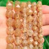 Faceted Yellow Citrine Loose Spacer Beads for Jewelry Making 15'' 6 8 10mm