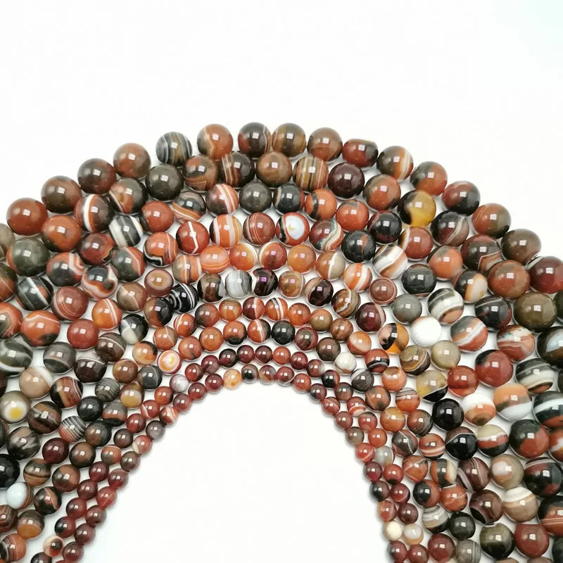 Fantasy Stripe Agate Round Loose Bead 6-16MM for DIY Jewelry