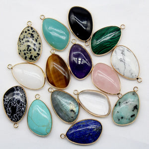 Natural Stone Necklace Pendant Irregular Shape 6pcs