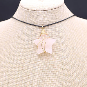 Green Aventurine Agates Rose Quartz Pendant Necklace for Women