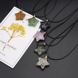 Green Aventurine Agates Rose Quartz Pendant Necklace for Women