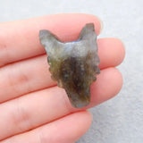 Labradorite Wolf Head Necklace Pendant Bead