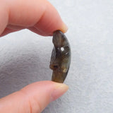 Labradorite Wolf Head Necklace Pendant Bead