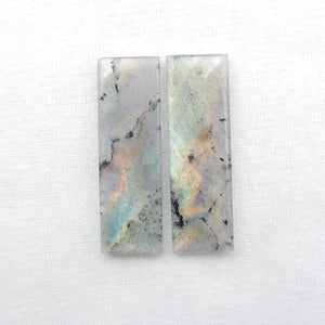 Labradorite Rectangular Earrings 37x12x4mm for Women