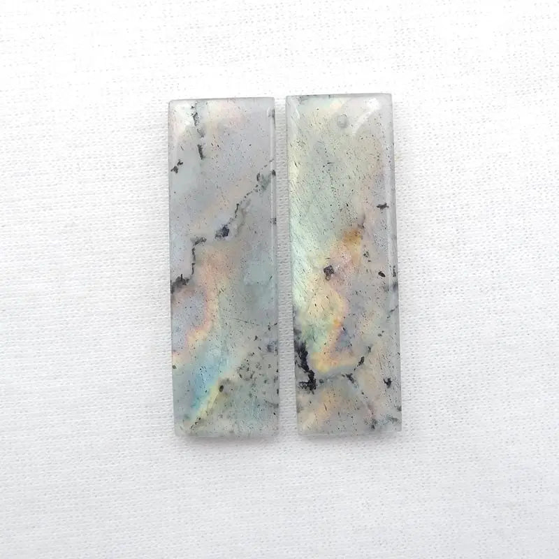 Labradorite Rectangular Earrings 37x12x4mm for Women