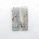 Labradorite Rectangular Earrings 37x12x4mm for Women