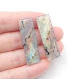 Labradorite Rectangular Earrings 37x12x4mm for Women