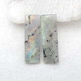 Labradorite Rectangular Earrings 37x12x4mm for Women