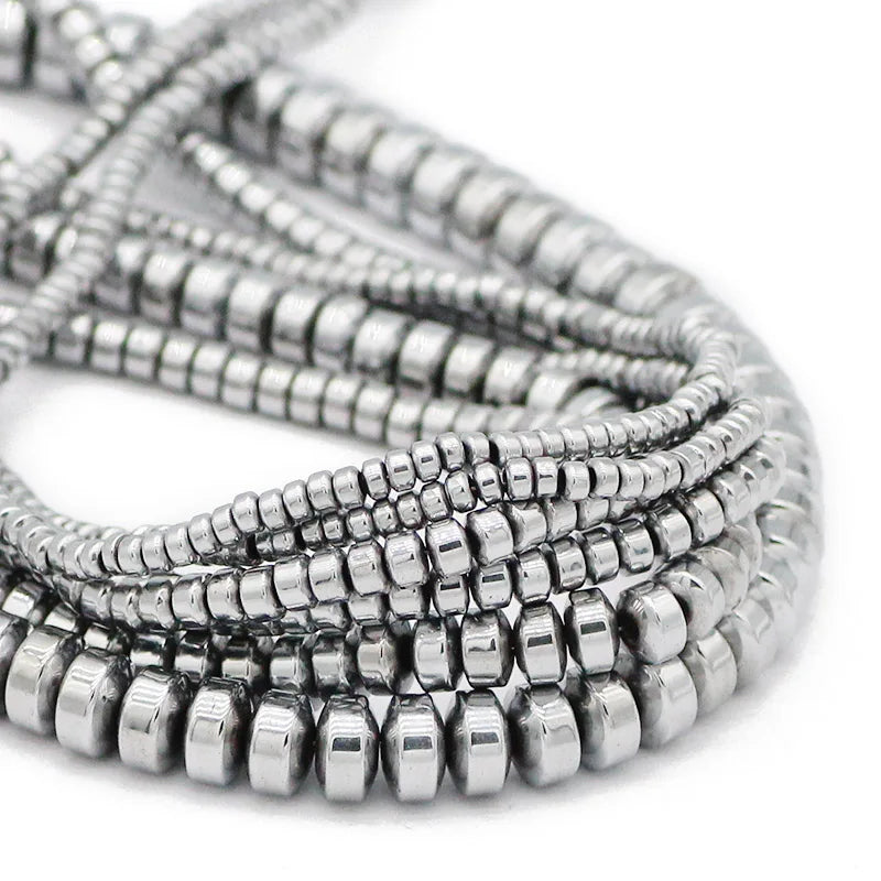 Hematite Silver Spacer Beads 3/4/6/8MM Charm