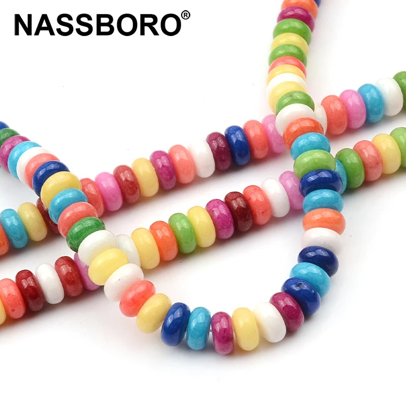 Natural Stone Flat Rondelles Loose Spacer Beads for Jewelry Making