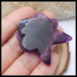 Natural Stone Flourite Carved Flower Necklace Pendant 39x35x9mm