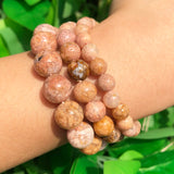 Plum Blossom Jaspers Round Spacer Beads for Jewelry Making 15''