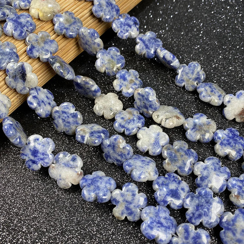 Natural Stone Flower Beads for Jewelry Making