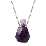 Natural Stone Fragrant Water Bottle Pendant Necklace Crystal Essential Oil Gem