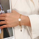 Natural Stone Freshwater Pearl Stainless Steel Bracelet