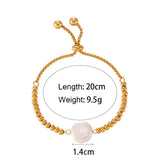 Natural Stone Freshwater Pearl Stainless Steel Bracelet