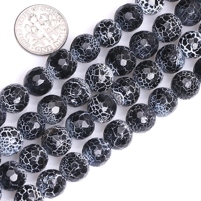 Natural Stone Fire Dragon Veins Agates Beads For Jewelry Making 15 inch