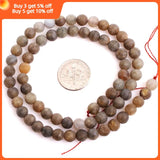 Labradorite Round Beads Natural Stone Frosted Matte 15in