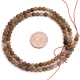 Labradorite Round Beads Natural Stone Frosted Matte 15in