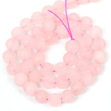 Pink Quartz Round Loose Beads For Jewelry Making 4-12 MM