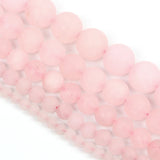 Pink Quartz Round Loose Beads For Jewelry Making 4-12 MM