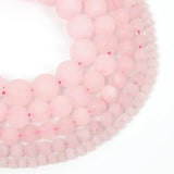 Pink Quartz Round Loose Beads For Jewelry Making 4-12 MM