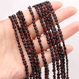 Natural Stone Garnet Beads Faceted Flat Round Crystal Bead for Jewelry Making