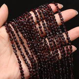 Natural Stone Garnet Beads Faceted Flat Round Crystal Bead for Jewelry Making
