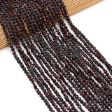 Natural Stone Garnet Beads Faceted Flat Round Crystal Bead for Jewelry Making