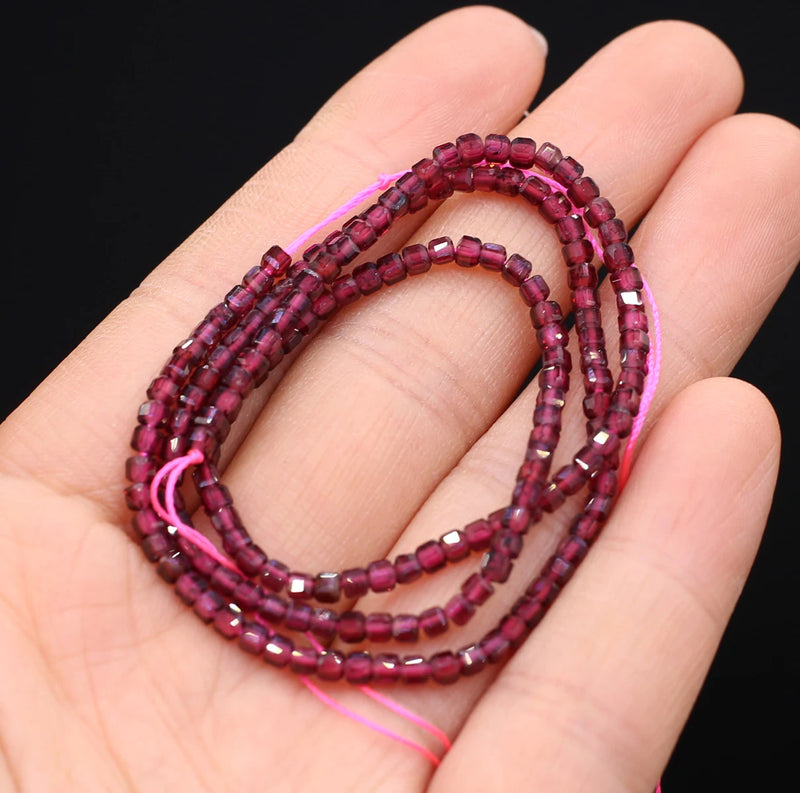 Small Faceted Natural Stone Garnet Beads for Jewelry Making