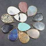 Natural Stone Amazonite Drop Pendant DIY Jewelry Making 10PCS