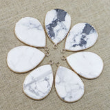 Natural Stone Amazonite Drop Pendant DIY Jewelry Making 10PCS