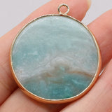 Natural Amazonite Round Pendant for DIY Necklace and Earrings