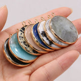 Natural Amazonite Round Pendant for DIY Necklace and Earrings