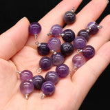 Amethyst Round Ball Pendant for DIY Jewelry Making