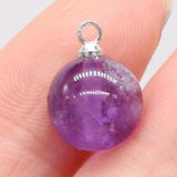 Amethyst Round Ball Pendant for DIY Jewelry Making