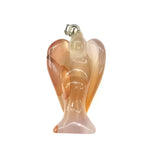 Gem Angel Shape Ruby Agate Tiger Eye Pendant 22x35mm