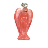Gem Angel Shape Ruby Agate Tiger Eye Pendant 22x35mm