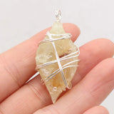 Natural Stone Gem Citrine Marquise Shape Pendant for DIY Necklace