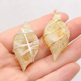 Natural Stone Gem Citrine Marquise Shape Pendant for DIY Necklace