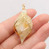 Natural Stone Gem Citrine Marquise Shape Pendant for DIY Necklace
