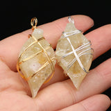 Natural Stone Gem Citrine Marquise Shape Pendant for DIY Necklace