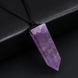 Clear Quartz Bullet Pendant Necklace Fluorite Stone Amulet