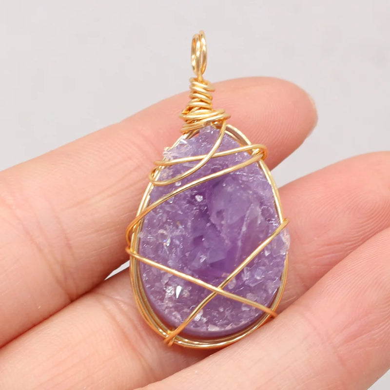 Amethyst Gemstone Pendant for DIY Necklace Jewelry Making