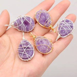Amethyst Gemstone Pendant for DIY Necklace Jewelry Making