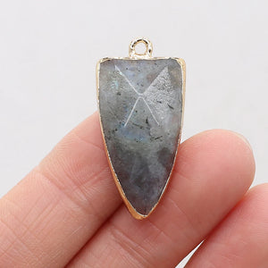 Labradorite Long Triangle Pendant for Woman